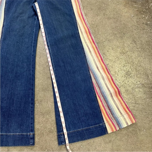 Free People SACRED VALLEY BLANKET PANTS Flare Jeans - Picture 8 of 9